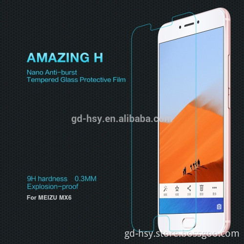 HUYSHE High Clear for Meizu MX6 anti-broken tempered glass screen protector for Meizu MX6